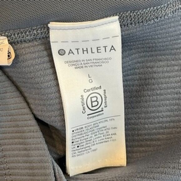 Athleta Salutation Jacket Granite Blue Full Zip Large Active Athletic Gym - Picture 10 of 13